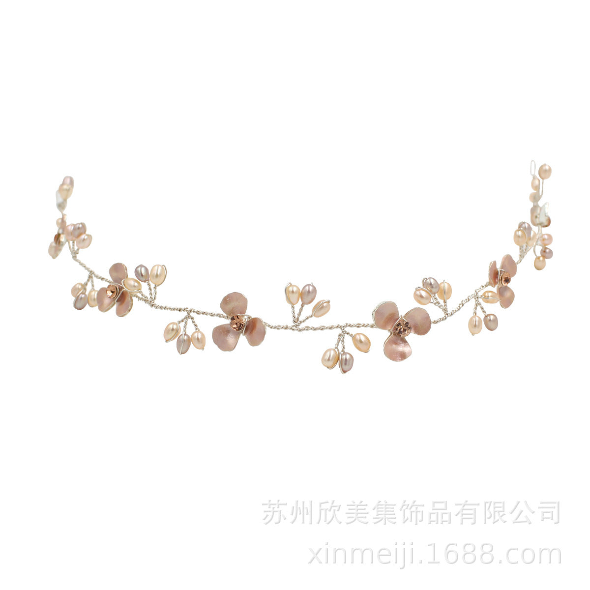 Wholesale Alloy Flower Color Pearl Hair Accessories Bridal Wedding Dinner Toast Dress Headband